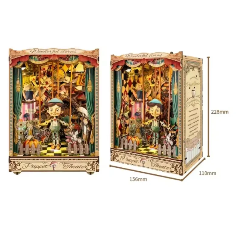 Faça Você Mesmo: Palco de Marionetes Retrô para Casa de Bonecas, Suporte para Livros 3d de Madeira com Chave Escondida MDUG (estilo 1)