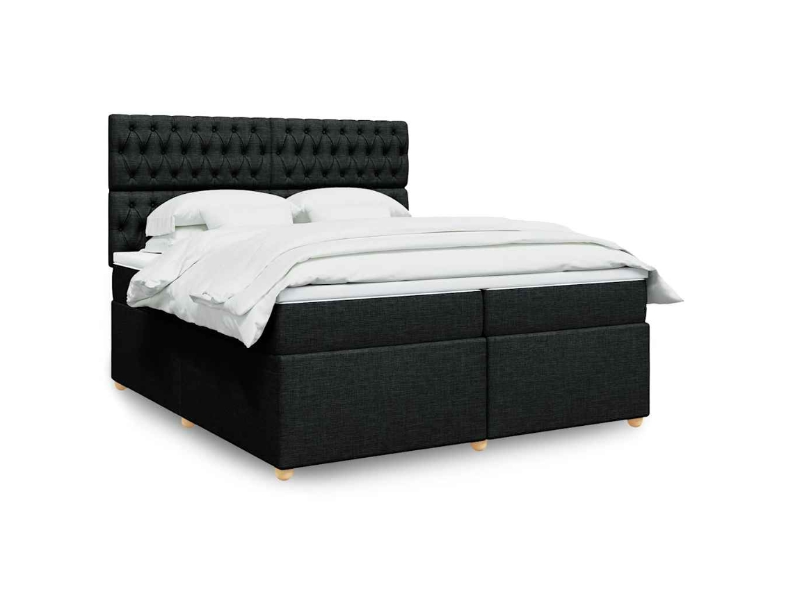 Vidaxl Cama Com Molas/colchão 200x200 Cm Tecido Preto