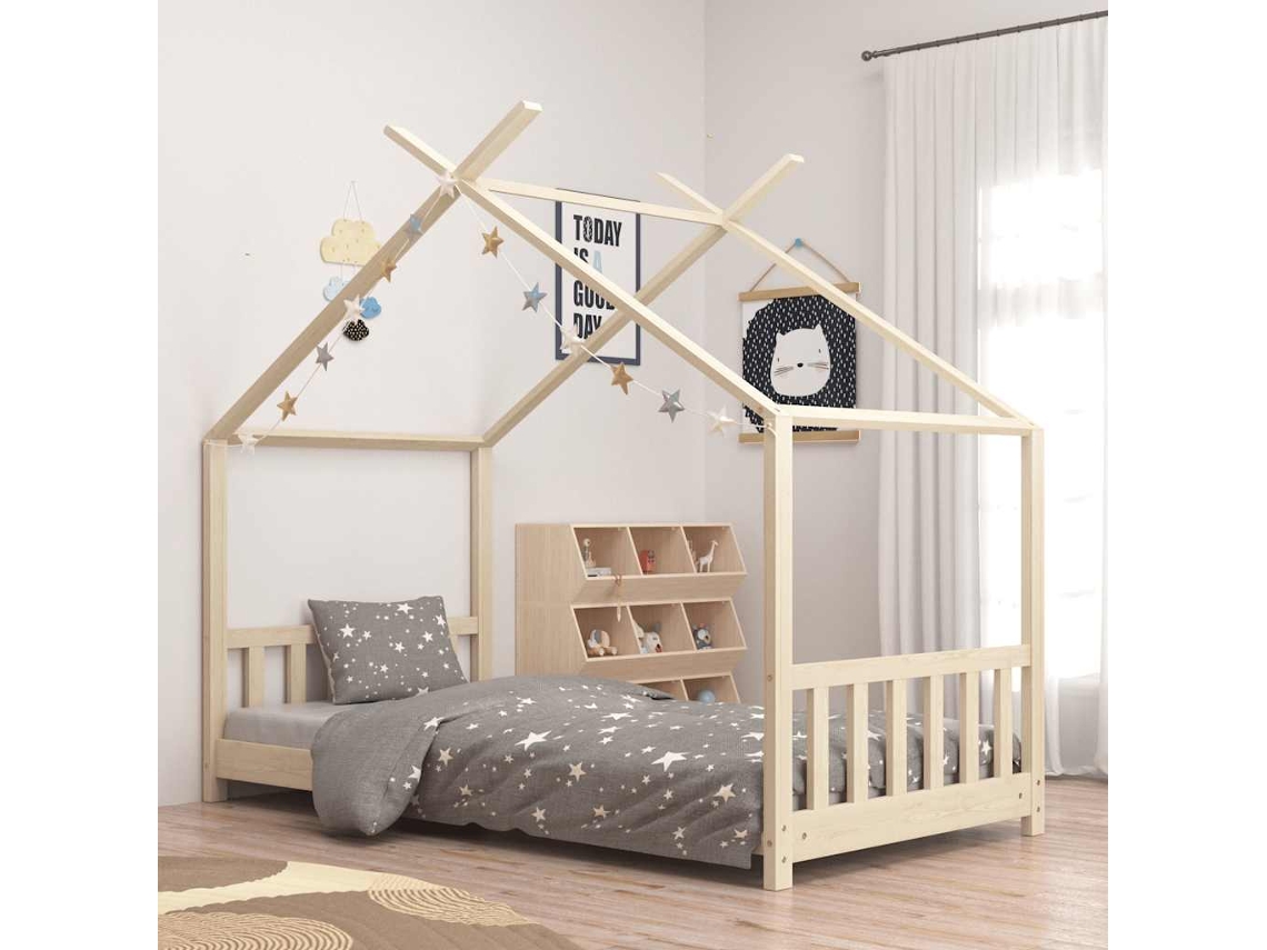Vidaxl Estrutura De Cama Para Crianças 80x160 Cm Pinho Maciço