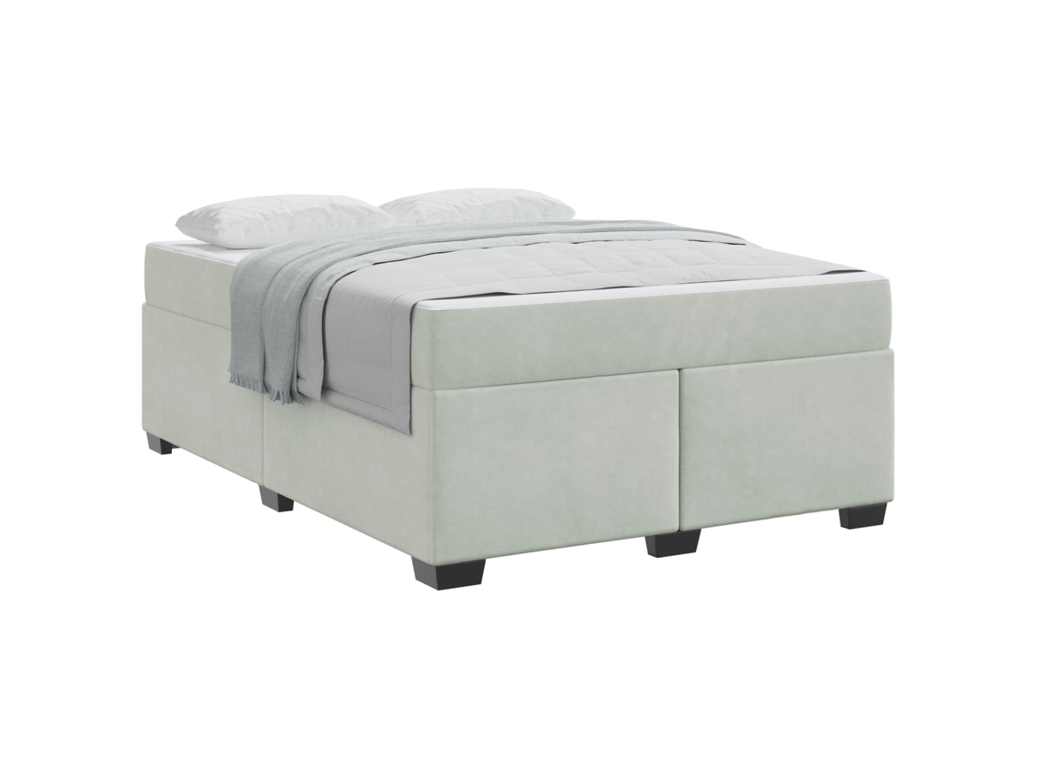 Estrutura da Cama Cinzento claro 160 X 200 Cm Tecido MAISON EXCLUSIVE