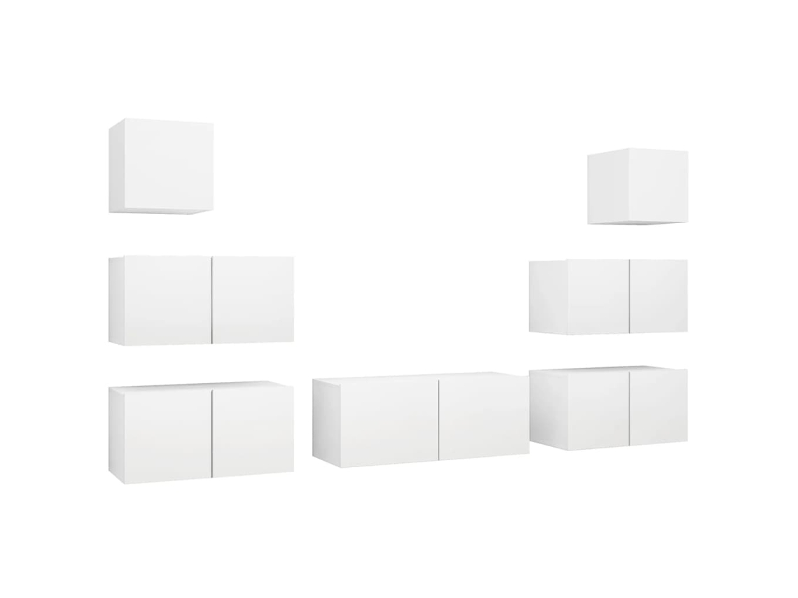 Tv Cabinet Set, Tv Cabinet Sets Vidaxl Branco Madeira Processada (n/a)