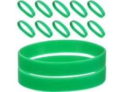 100-pulseiras Esportivas De Silicone Verde, 100-pulseiras Elásticas Ajustáveis Para Festas Do Dia De São Patrício