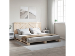 Vidaxl Estrutura De Cama Com Cabeceira 200x200 Cm Pinho Maciço