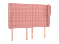 Cabeceira de Cama com Abas Veludo Rosa MAISON EXCLUSIVE 147x23x118 cm