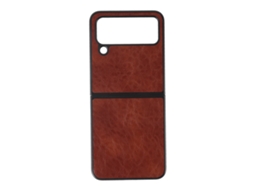 Aetheria capa de Couro Pu para Samsung Galaxy Z Flip 4 Proteção Anti queda Design Bonito Marrom