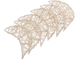 Conjunto 6 Enfeites Rattan Natural White Diâmetro Médio Guirlanda Decorativa Diy Casamentos Vitrines GOKOCO