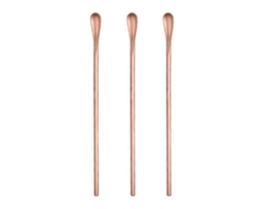 3 Colheres De Inox 22x1.3 Cm Rosa Dourado
