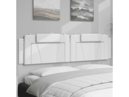 Vidaxl Almofadão De Cabeceira Viana 200 Cm Couro Artificial Branco