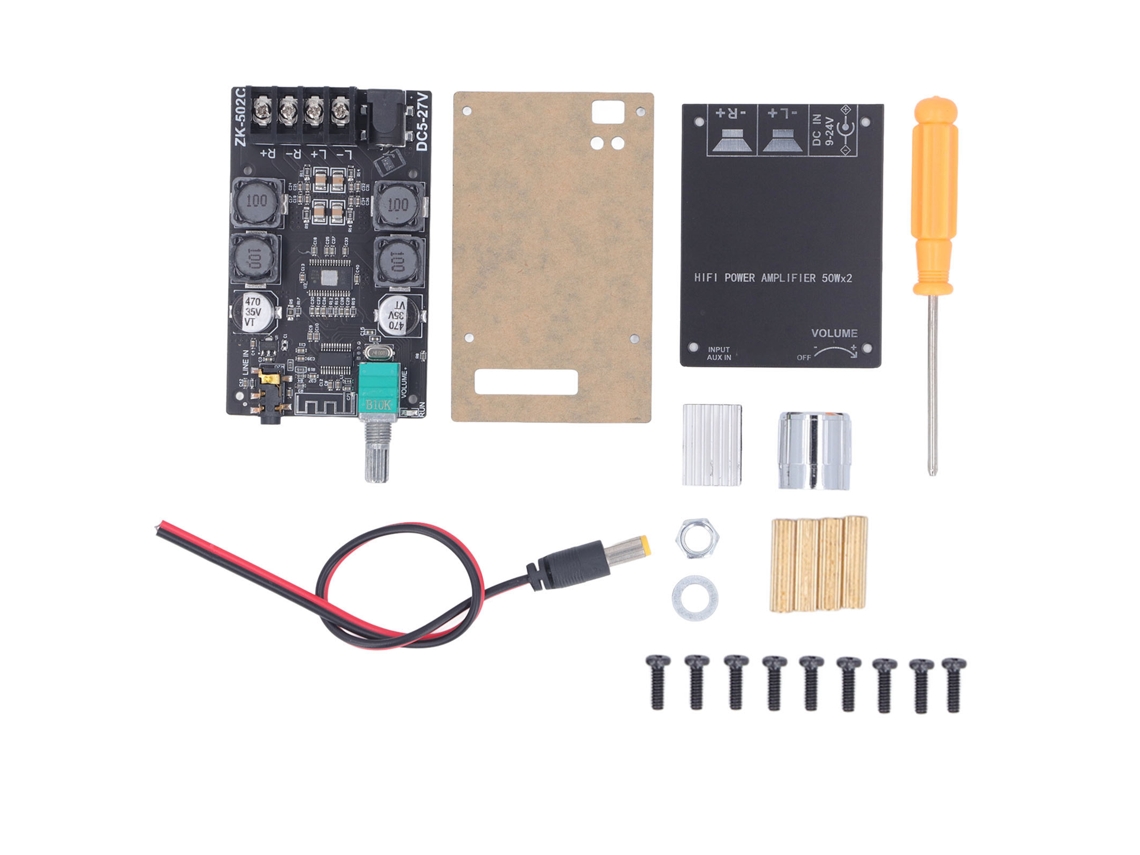 Aetheria placa Amplificadora Bluetooth 5.0 Tpa3116d2 50wx2 com Entrada Aux e Proteções Múltiplas