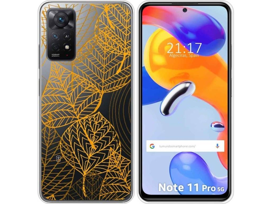 Capa Xiaomi Redmi Note 11 Pro TUMUNDOSMARTPHONE Desenhos Transparente Folhas Multicor