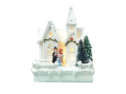 Laxiscreed Shining Small House Estilo Branco Com Luz Quente Para Ambiente Elegante E Sofisticado