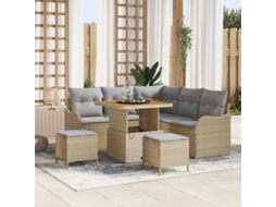 Vidaxl Conjunto De Sofá De Jardim 8 Pcs Bege E Cinza Claro