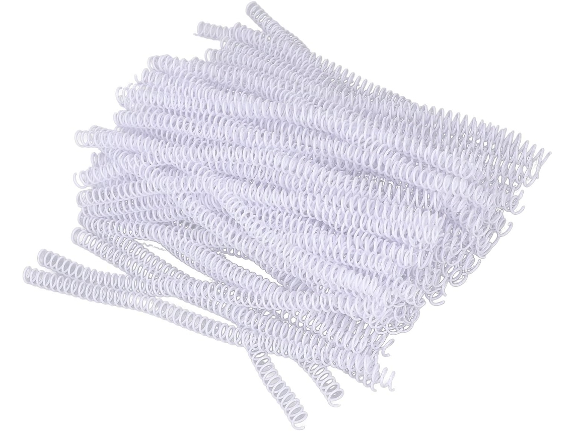 Pacote com 100 Espirais de Plástico para Encadernação, 9,5 Mm de Diâmetro, 3/8", 48 Dentes, Relação 4:1. SFUSHOS