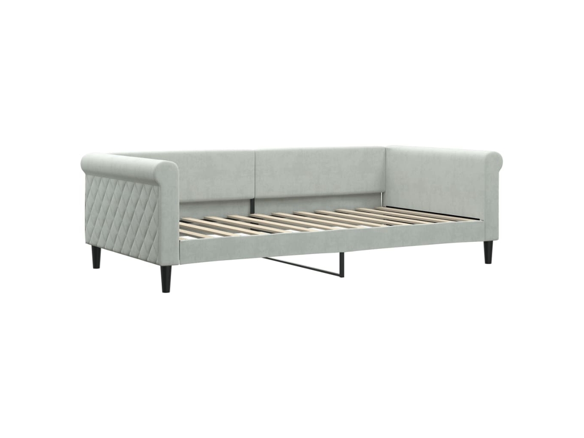 Day Bed, Day Beds Vidaxl Cinzeto Veludo (100 X 200 Cm)