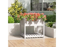 Floreiravasocaixa Com Prateleira 82,5x82,5x81cm Pinho Maciço Branco Lovely Home