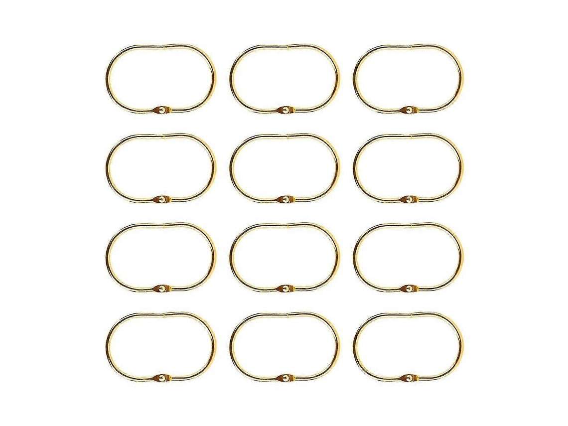 12 Peças De Anéis De Gancho De Cortina De Chuveiro Aberto Oval Para Pendurar Compatíveis Com Gancho De Vara De Metal Banheiro Sygo