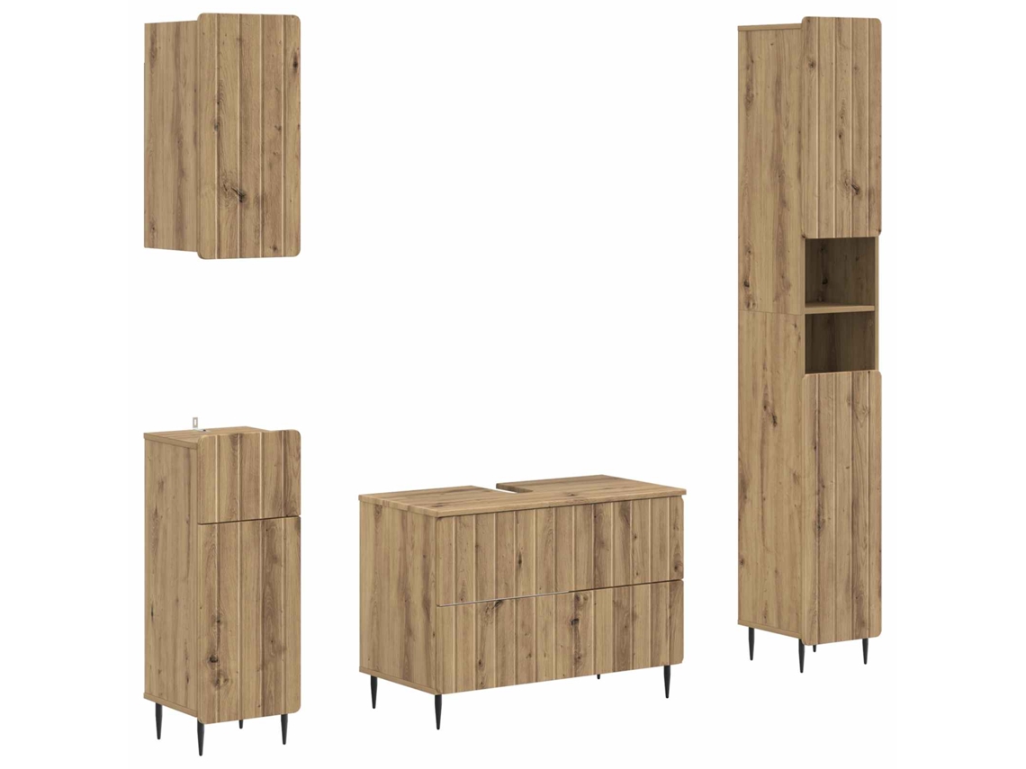 Vidaxl Conjunto De Armários De Banheiro Com 4 Peças Zwolle