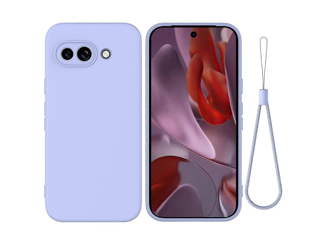 Para Google Pixel 9a Case Capa Traseira De Silicone Líquido Com Alça De Mão