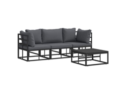 Conjunto 4 Móveis Para Exterior Vidaxl Preto Metal (71,5 X 71,5 X 71 Cm)