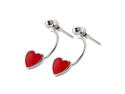 2026 aretes Pendentes de Prata 925 Coração Vermelho Fungus para Mulher Embalagem Individual