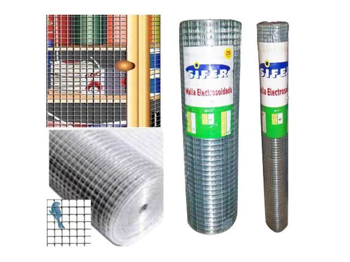 Malla electrosoldada sifer   6x  6x0.8 0.80 metros rollo 25
