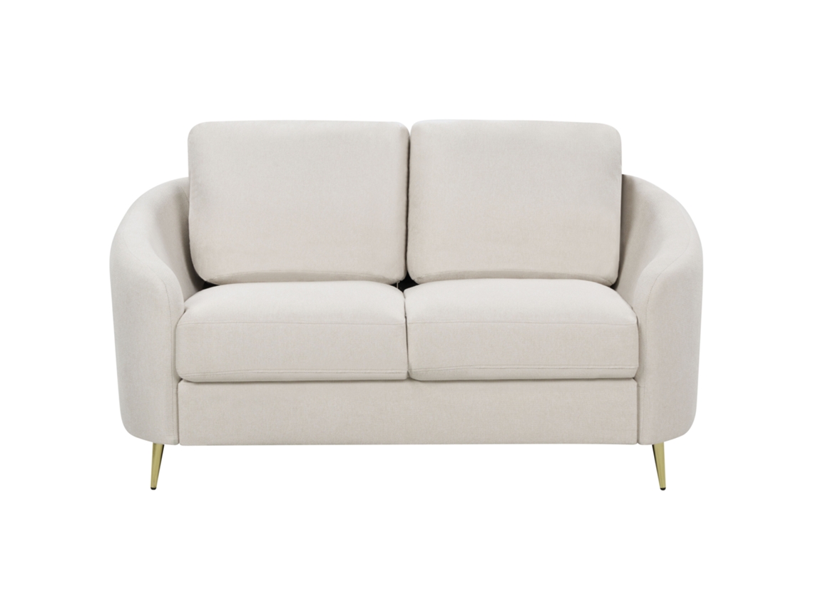 Sofá de 2 Lugares BELIANI Trosa de Tecido Creme Claro 153x86x88