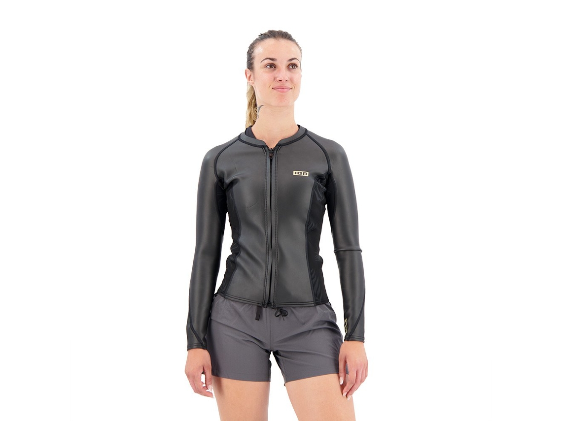 Camiseta Manga Comprida Neo Zip Top 2/1 Mm Skin Mulher Preto Xlion