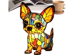 Abajur De Mesa Led Em Formato Cachorro, Com Tampo Resina Tingida.