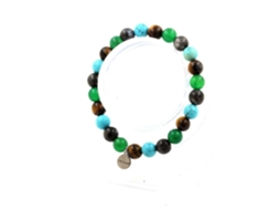 Pulseira Com Contas De Olho De Tigre, Labradorita, Turquesa E Ágata Verde De 8 Mm Nostalgia88