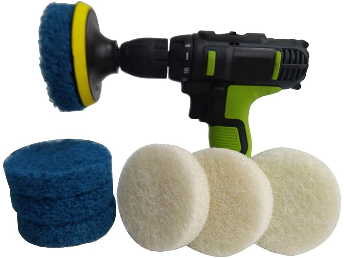 Kit De Limpeza Power Scrub Com Esponja Abrasiva, Base E Cabo Para