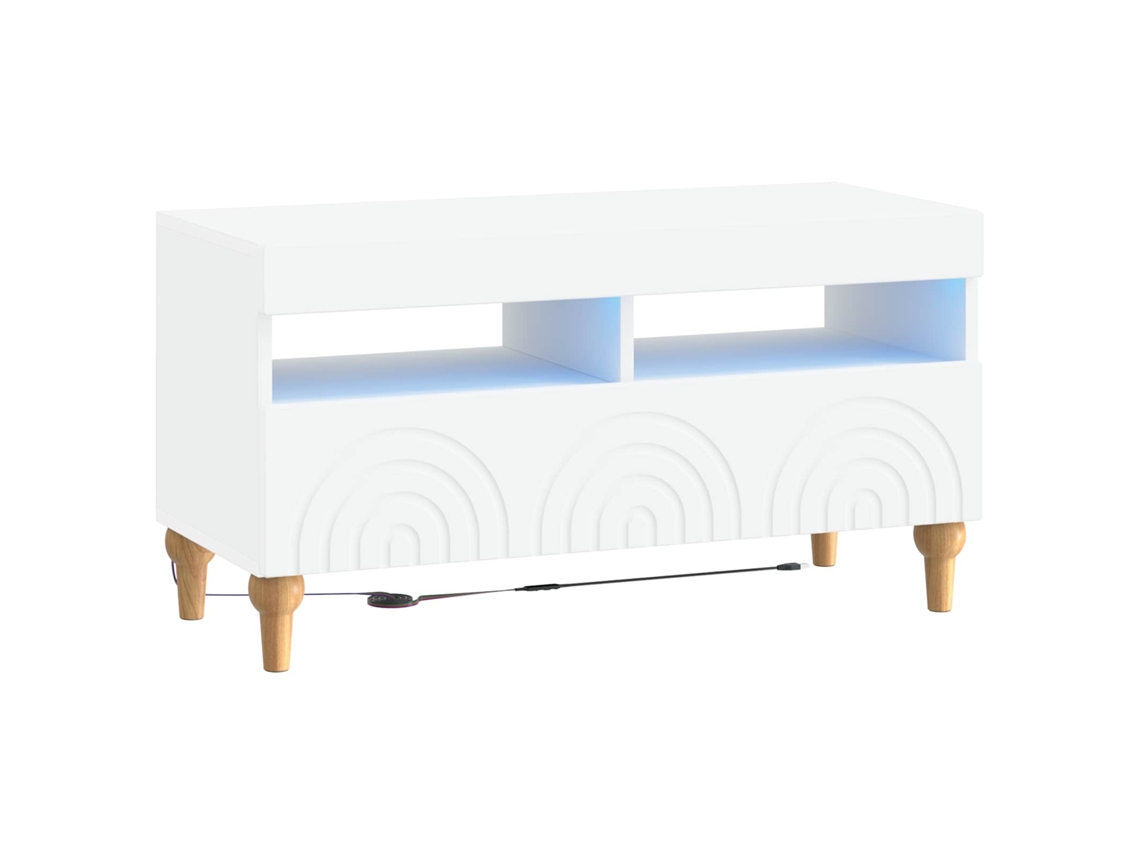 Vidaxl Gabinete De Tv Led Branco Derivados De Madeira