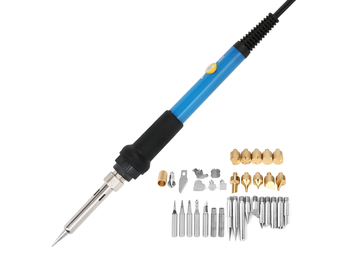 Conjunto De Ferro De Soldar Elétrico Laxiscreed 54 Peças Com Temperatura Ajustável Para Soldadura E Artesanato