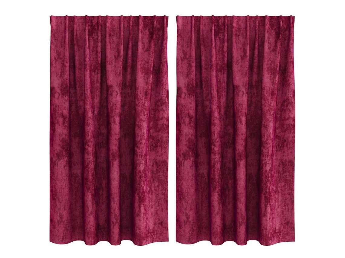Maison Exclusive - Cortinas De Veludo 2 Unid. Vermelho Tinto 140 X 140 Cm Veludo