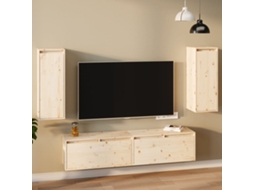 Vidaxl Armários De Parede 2 Pcs 30x30x80 Cm Madeira De Pinho Maciça