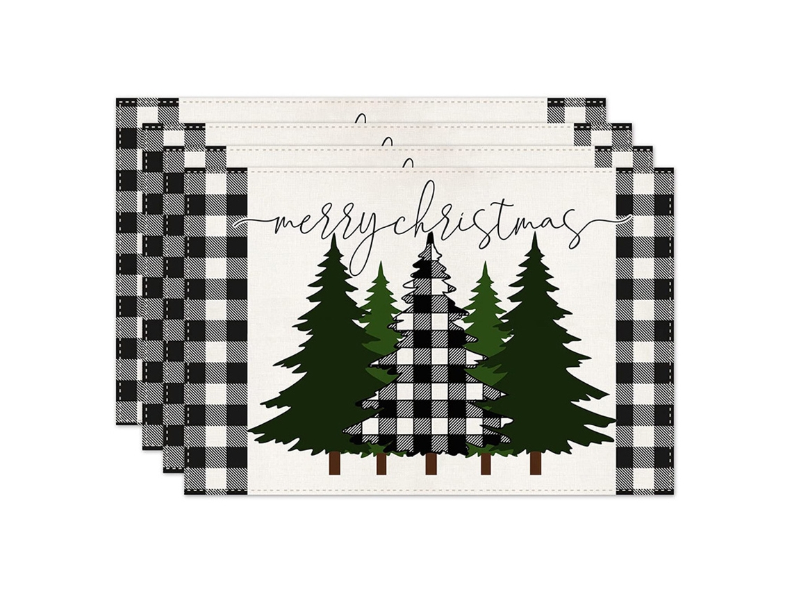 Conjunto de Jogo Americano de Inverno de Neve Jogo Americano Sazonal de Férias de Natal para Decoração de Jantar de Cozinha de Festa