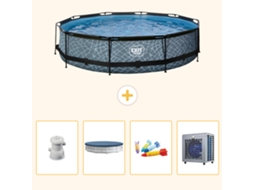 Exit-toys Piscina Exit Redonda - Efeito Pedra - 360x76 Cm - 5-peças S338