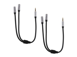 Cabo De Áudio (conversão 1 Para 2, Conector 3.5mm 4pin)