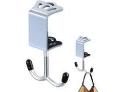 Suporte De Mesa Para Bolsas – Suporte Duplo De Ferro Para Fones De Ouvido Com Ganchos Para Usar Embaixo Da Mesa