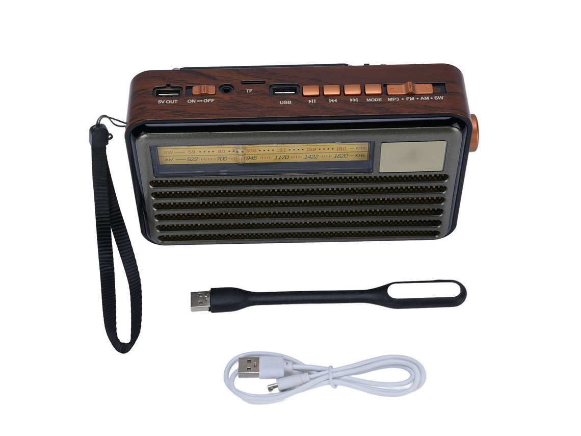 Rádio Bluetooth Alto falante de Emergência Portátil Solar Vintage com Inserção de Cartão EOOCOO (reprodução Bluetooth, Iluminação Ao Ar Livre)
