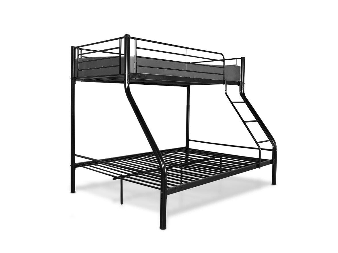 Beliche de Casal Metal Preto 1 Colchão Superior 90X190Cm SALDOSYSTOCKS