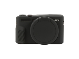 Capa Protetora de Silicone Macio para Canon Powershot G7x Mark Ii / G7x Ii / G7x2 com Tampa de Lente Preta XIAOMOYU