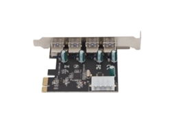 Placa De Expansão Pcie Para Usb3.0 4 Portas Adaptador De Alta Velocidade Pci Express X1
