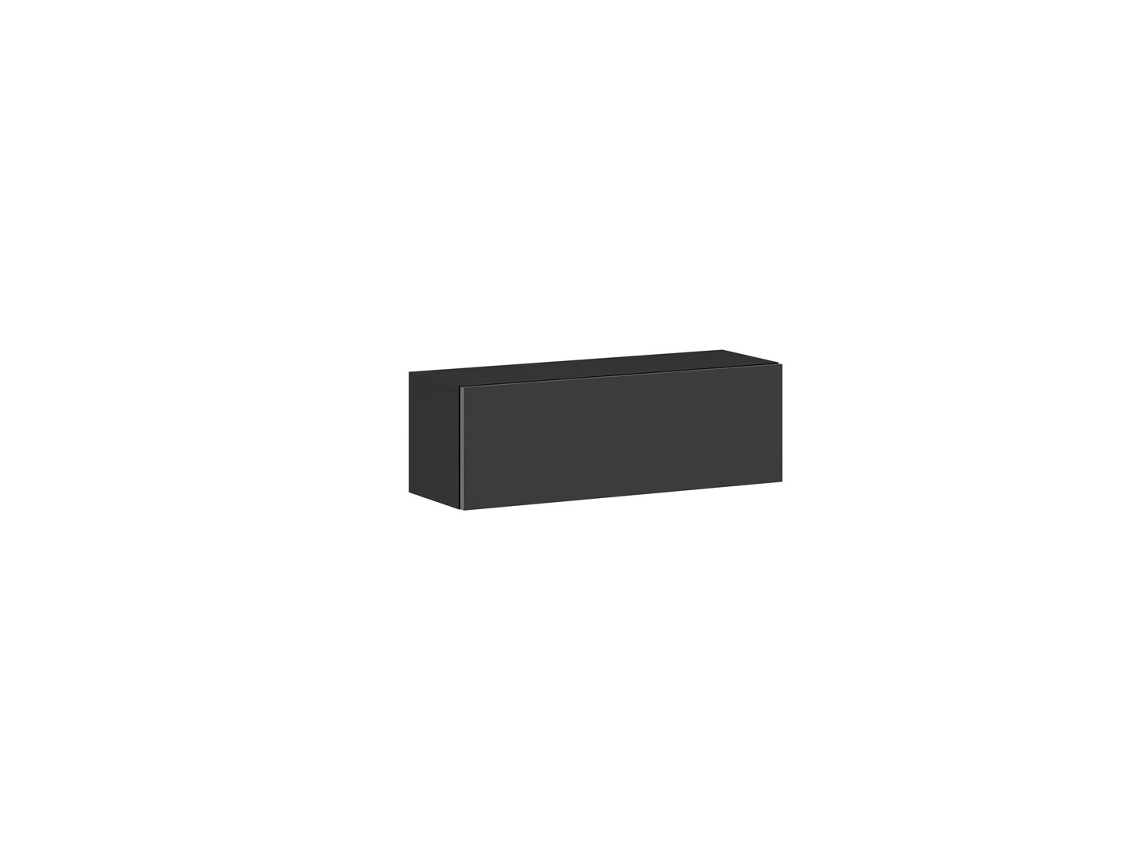 Cama Cabinet Vigo 90 Full 90/35/32 Preto/Preto Brilho Cama Meble
