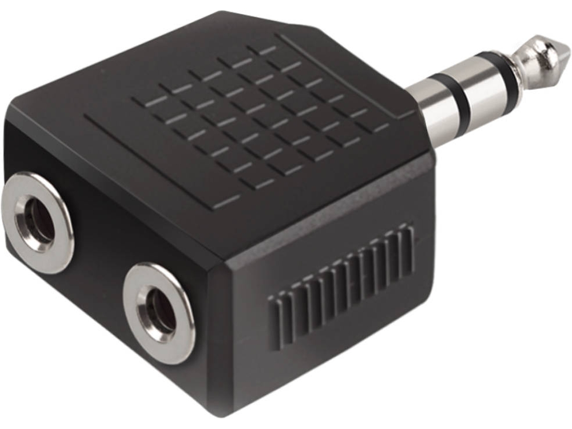 Adaptador Audio VIVANCO JACK 3.5 M-2xF (Preto)