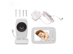 Monitor para Bebês com Tela TFT de 3,2 Polegadas, Zoom Dual, Controle de Temperatura, Visão Noturna, Intercomunicador e Enchufe Britânico S/MARCA