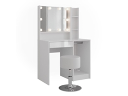 Coiffeuse Sherry, 89.8cm 5 Partes, Branco/branco Brilhante, Vicco Opt.2