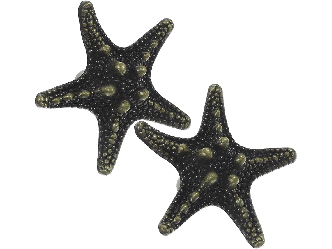 Puxadores De Armário Em Formato Estrela Do Mar, Em Liga De Zinco, 2 Peças