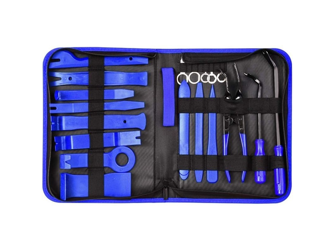 Kit De Ferramentas Para Extrair Molduras De Carro, 19 Peças, Ferramentas De Aparafusar Para Carro, Azul