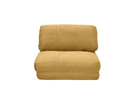 Sillón Convertible 1 Plaza En Terciopelo Acanalado Amarillo Curry Spencer Miliboo