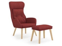 Relaxing Chair With Footstool, Relaxing Chair With Footstools Vidaxl Vermelho Tecido